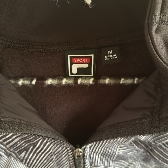 Fila Sport fleece hooded jacket size medium black - Picture 2 of 9